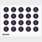 Paarse vleermuizen Halloween retouradres Ronde Sticker (Vel)