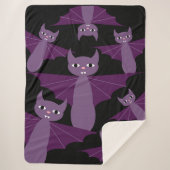 Paarse vleermuizen sherpa deken (Voorkant)
