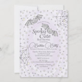 Paarse vleermuizen Spooky Schattige Baby shower Kaart (Voorkant)