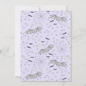 Paarse vleermuizen Spooky Schattige Baby shower Kaart (Achterkant)