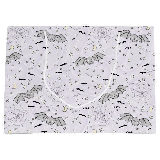 Paarse vleermuizen Spooky Schattige Genderneutraal Groot Cadeauzakje (Voorkant)