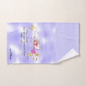 Paarse vliegende engel: gouden sterren zeggen lang handdoek (Handdoek)
