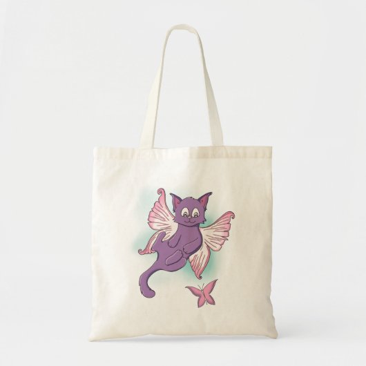 Paarse vliegende sprookje tote bag (Voorkant)