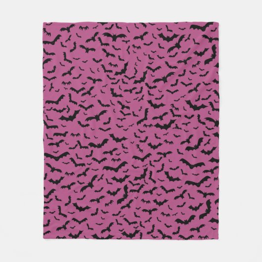 Paarse vliegende zwarte vleermuizen fleece deken (Voorkant)