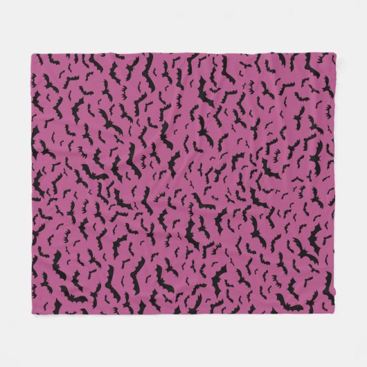 Paarse vliegende zwarte vleermuizen fleece deken (Voorkant (Horizontaal))