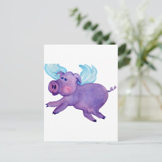 Paarse vliegpik briefkaart (Staand voorkant)