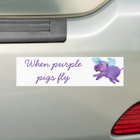Paarse vliegpik bumpersticker (Op auto)