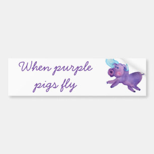 Paarse vliegpik bumpersticker