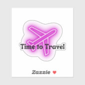 Paarse Vliegtuig Tijd om te reizen Vinyl Sticker (Vel)