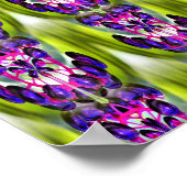 Paarse Vlierbessen Spiegel Abstracte Natuur Poster (Hoek)