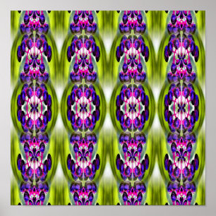 Paarse Vlierbessen Spiegel Abstracte Natuur Poster