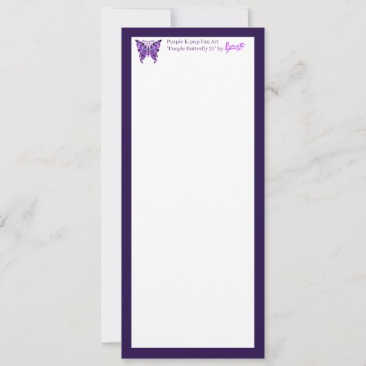 Paarse vlinder 31 aankondiging (Achterkant)