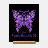 Paarse vlinder 31 acryl bord (Voorkant)