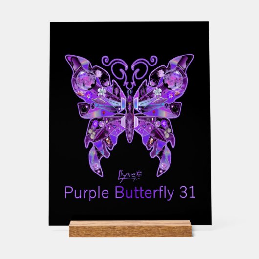Paarse vlinder 31 acryl bord (Voorkant)