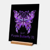 Paarse vlinder 31 acryl bord (Hoek)