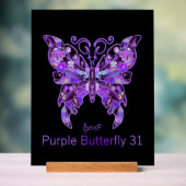 Paarse vlinder 31 acryl bord (Neutraal)