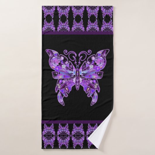 Paarse vlinder 31 badhanddoek (Badhanddoek)