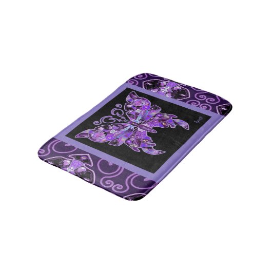 Paarse vlinder 31 badmat (Gekanteld)