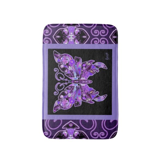 Paarse vlinder 31 badmat (Voorkant Verticaal)
