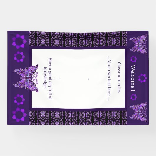 Paarse vlinder 31 Banner (Horizontaal)