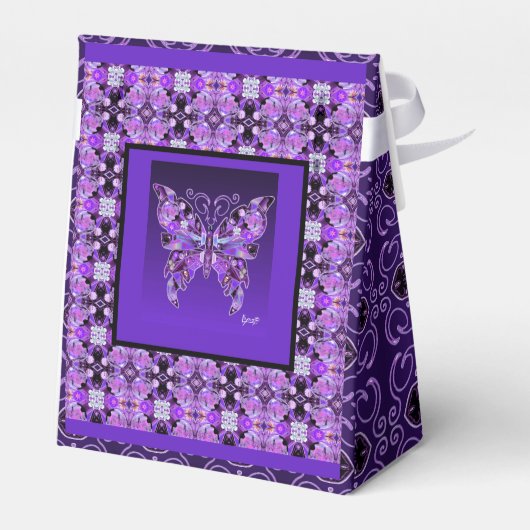 Paarse vlinder 31 bedankdoosjes (Achterkant)