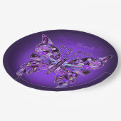 Paarse vlinder 31 Borden van papier Papieren Bordje (Gekanteld)