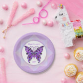 Paarse vlinder 31 Borden van papier Papieren Bordje (Feest)