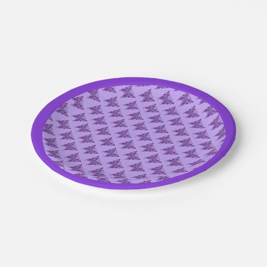 Paarse vlinder 31 Borden van papier Papieren Bordje (Gekanteld)