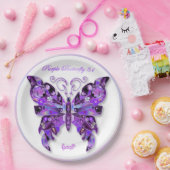 Paarse vlinder 31 Borden van papier Papieren Bordje (Feest)