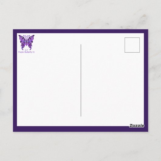 Paarse vlinder 31 Briefkaart (Achterkant)