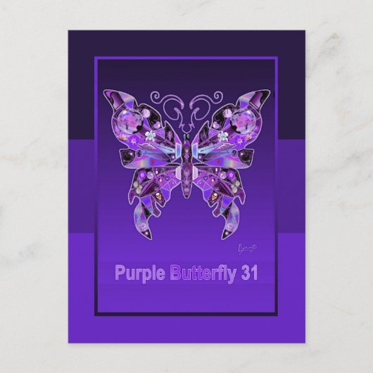Paarse vlinder 31 Briefkaart (Voorkant)