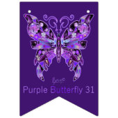 Paarse vlinder 31 Bunting Flags Vlaggetjes (Tweede vlag)