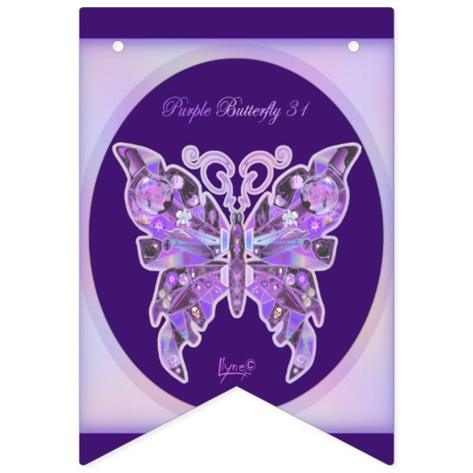 Paarse vlinder 31 Bunting Flags Vlaggetjes (Eerste vlag)