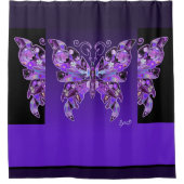 Paarse vlinder 31 douchegordijn (Voorkant)