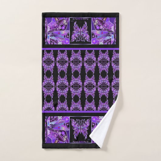 Paarse vlinder 31 handdoek (Handdoek)