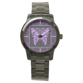 Paarse vlinder 31 Horloge
