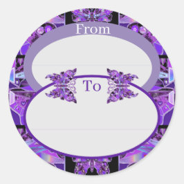 Paarse vlinder 31 klassieke ronde sticker