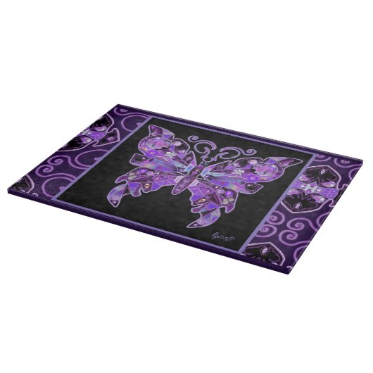 Paarse vlinder 31 Knipplank Snijplank (Hoek)