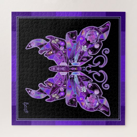 Paarse vlinder 31 legpuzzel (Horizontaal)