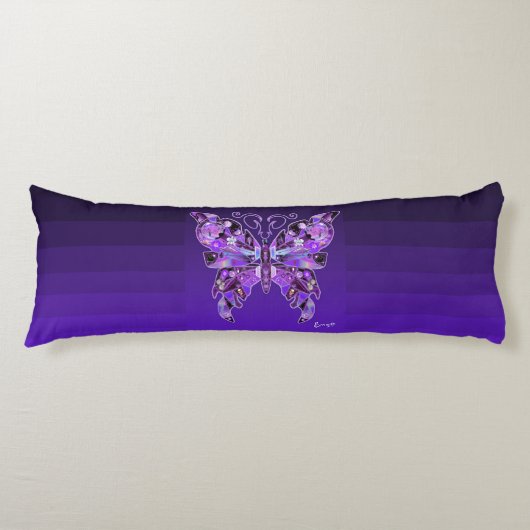 Paarse vlinder 31 lichaamskussen (Voorkant)