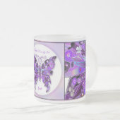 Paarse vlinder 31 matglas koffiemok (Voorkant rechts)