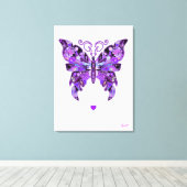 Paarse vlinder 31 Notitieboek Canvas Afdruk (Insitu (Houten vloer))