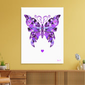 Paarse vlinder 31 Notitieboek Canvas Afdruk (Insitu (Woonkamer))