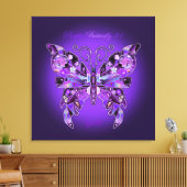 Paarse vlinder 31 Notitieboek Canvas Afdruk (Insitu (Woonkamer))