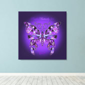 Paarse vlinder 31 Notitieboek Canvas Afdruk (Insitu (Houten vloer))