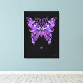 Paarse vlinder 31 Notitieboek Canvas Afdruk (Insitu (Houten vloer))
