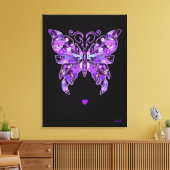Paarse vlinder 31 Notitieboek Canvas Afdruk (Insitu (Woonkamer))