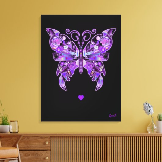 Paarse vlinder 31 Notitieboek Canvas Afdruk (Insitu (Woonkamer))
