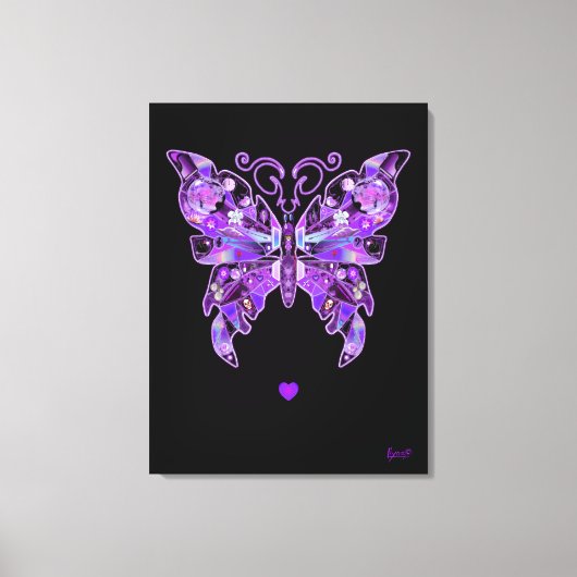 Paarse vlinder 31 Notitieboek Canvas Afdruk (Voorkant)