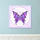 Paarse vlinder 31 Notitieboek Canvas Afdruk (Insitu (Houten vloer))